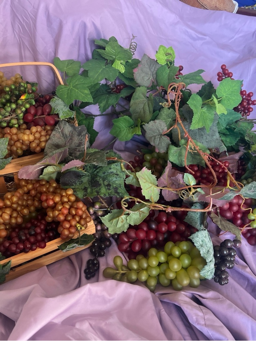 Artificial Grape and Vine Accent Garland - Green and Burgundy